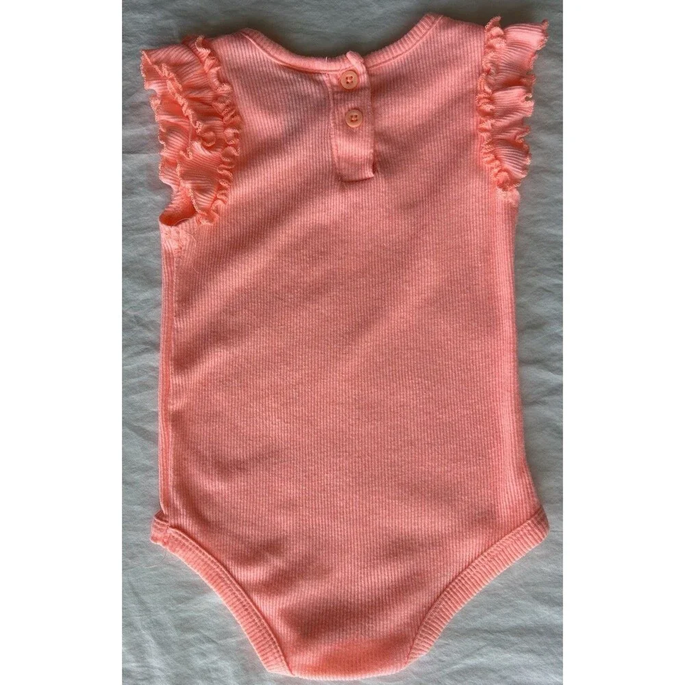 Little Lass Baby Girl 2pc Floral Overall Jumper Dress&Ribbed Bodysuit Set NWOT